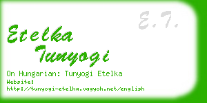 etelka tunyogi business card